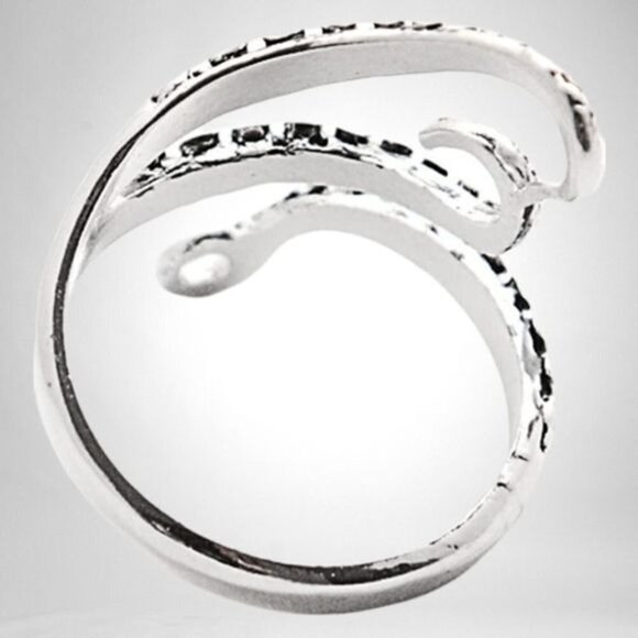 Silver Octopus Kraken Tentacle Adjustable Ring - Picture 2 of 3